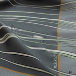 Antrasit Ekru Çiçek Desenli İpek Eşarp  Mısırlı 1951