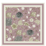 Koyu Pembe Çiçek Bahçesi İpek Eşarp  Mısırlı 1951