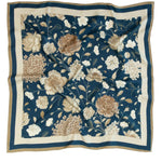 Petrol Amber Çiçek Bahçesi İpek Eşarp  Mısırlı 1951