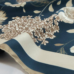 Petrol Amber Çiçek Bahçesi İpek Eşarp  Mısırlı 1951