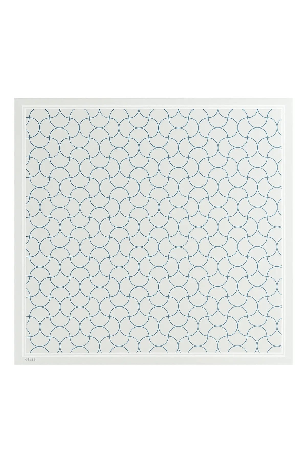 Açık Gri Dalga Desenli İpek Eşarp  Mısırlı 1951