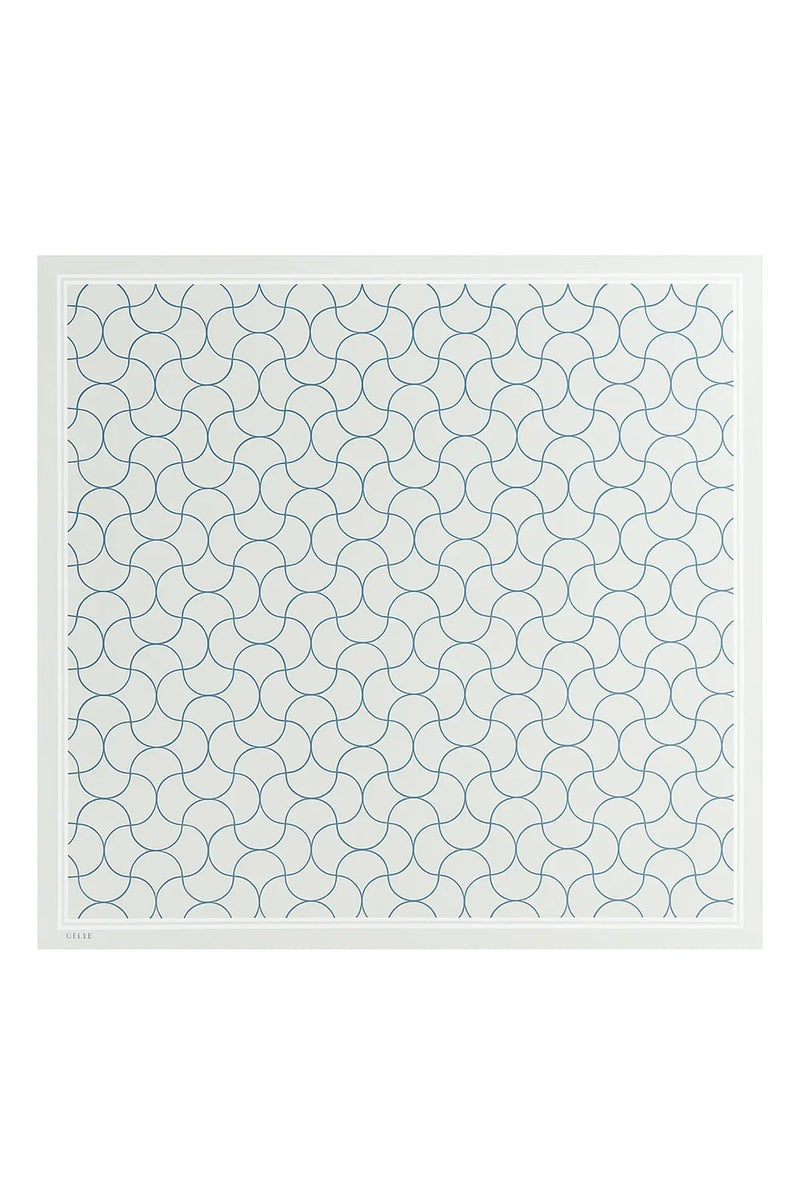 Açık Gri Dalga Desenli İpek Eşarp  Mısırlı 1951