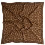 Kahverengi Dalga Desenli İpek Eşarp  Mısırlı 1951