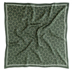 Haki Dalga Desenli İpek Eşarp  Mısırlı 1951