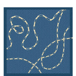 İndigo Gri Zincir Motifli İpek Eşarp  Mısırlı 1951