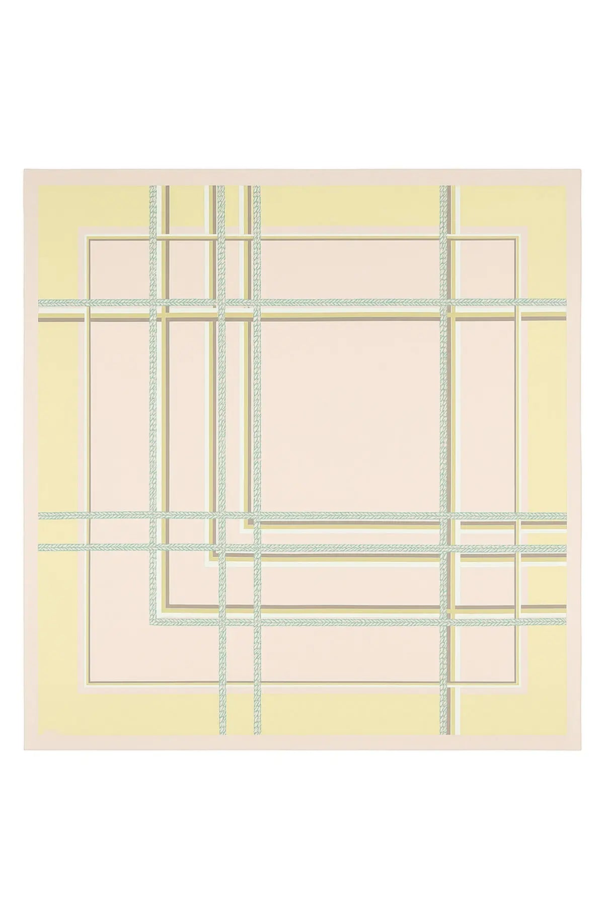 Pudra Zincir Desenli İpek Eşarp  Mısırlı 1951