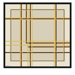 Koyu Bej Zincir Desenli İpek Eşarp  Mısırlı 1951