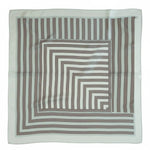 Gri Geometrik Çizgili İpek Eşarp  Mısırlı 1951