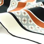 Siyah Kiremit Desenli İpek Eşarp  Mısırlı 1951