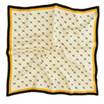 Oranj Siyah Monogram Desenli İpek Eşarp  Mısırlı 1951