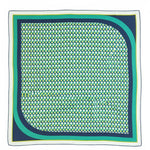 Zümrüt Yeşili Lacivert Mozaik Dokulu İpek Eşarp  Mısırlı 1951