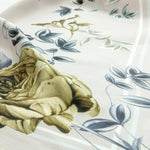 Açık Gri Gül Desenli İpek Eşarp  Mısırlı 1951