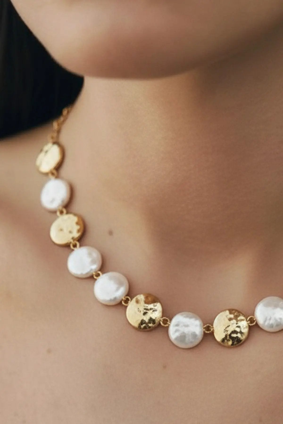 İnci ve Gold Materyalli Mix Kolye  Mısırlı 1951