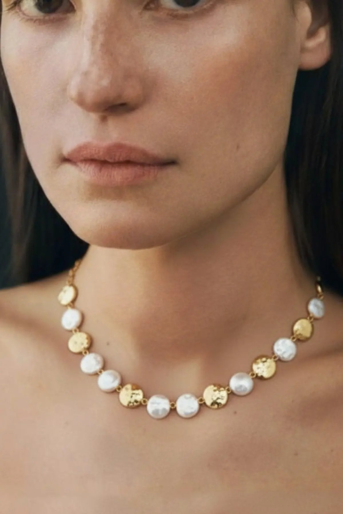 İnci ve Gold Materyalli Mix Kolye  Mısırlı 1951