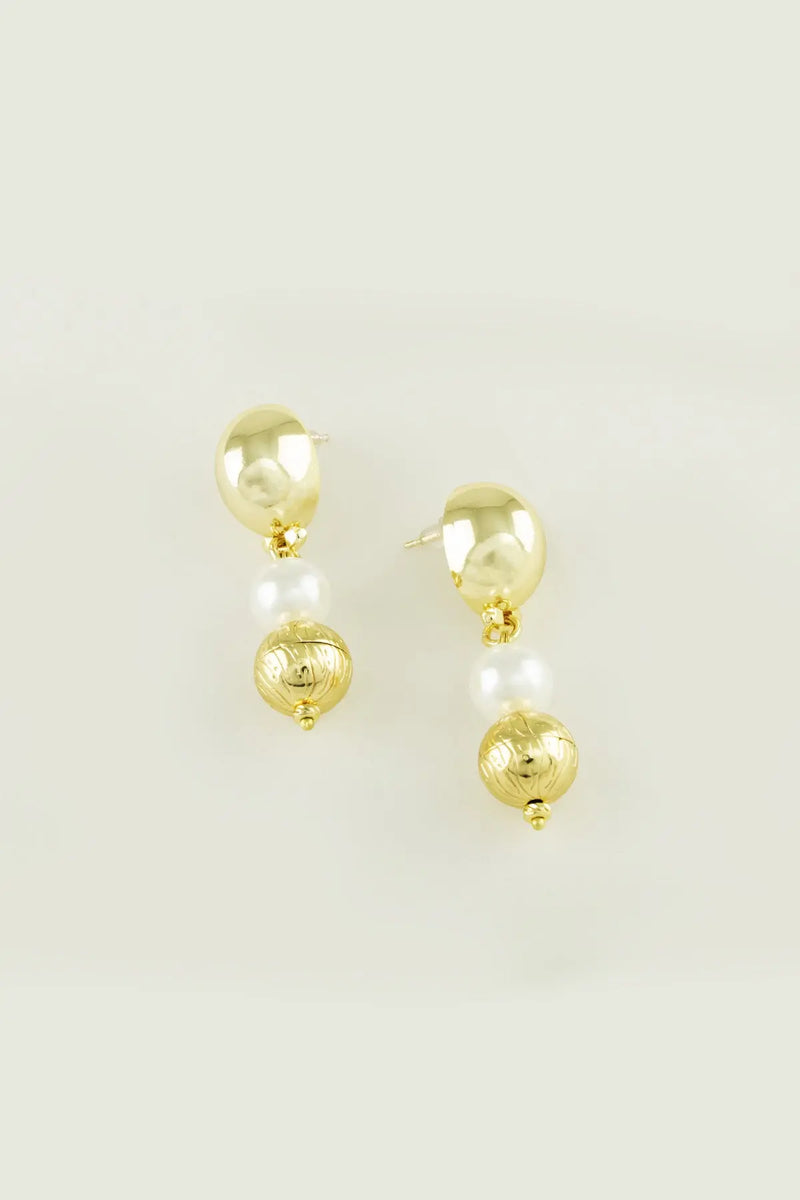 Gold ve İnci Küreli Salkım Küpe  Mısırlı 1951