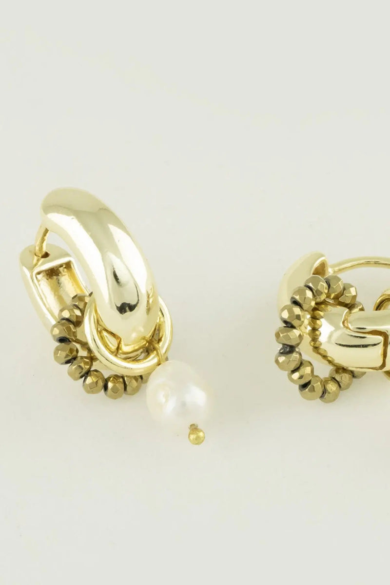 Gold İnci Uçlu Mini Halka Küpe  Mısırlı 1951