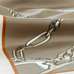 Açık Kahverengi Zincir Motifli İpek Şal  Mısırlı 1951