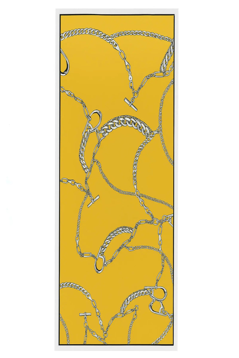 Hardal Zincir Motifli İpek Şal  Mısırlı 1951