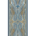 Lacivert Mavi Barok Desen İpek Şal  Mısırlı 1951