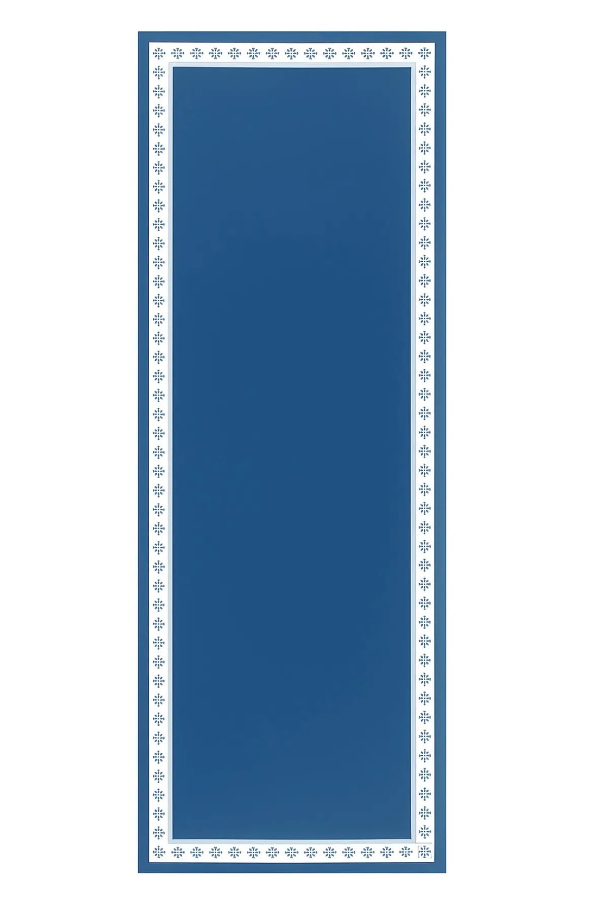 Petrol Kenarı Çiçek Desenli İpek Şal  Mısırlı 1951