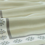 Açık Yeşil Kenarı Çiçek Desenli İpek Şal  Mısırlı 1951