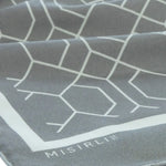 Açık ve Koyu Gri Geometrik Desenli İpek Şal  Mısırlı 1951