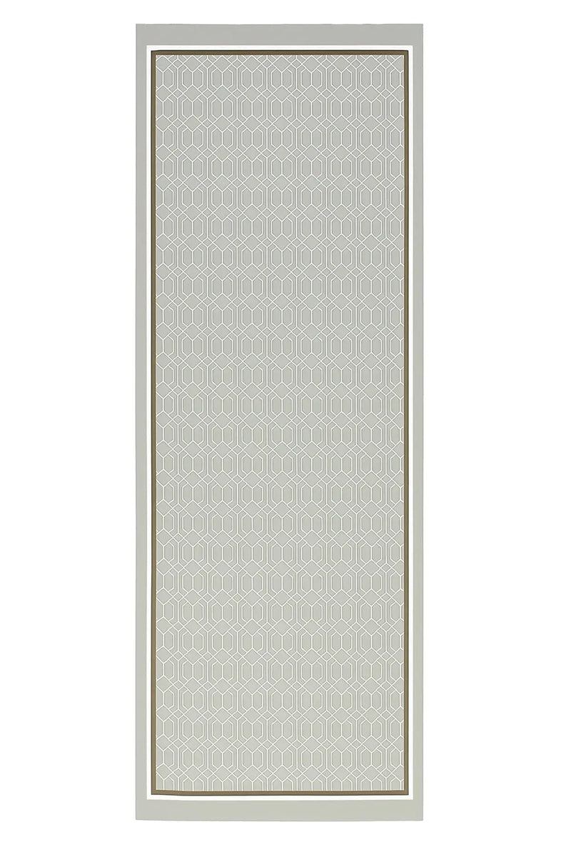 Taş Açık Gri Geometrik Desenli İpek Şal  Mısırlı 1951