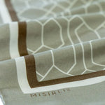 Taş Açık Gri Geometrik Desenli İpek Şal  Mısırlı 1951