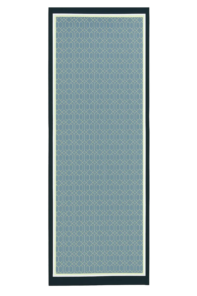 Antrasit Sarı Geometrik Desenli İpek Şal  Mısırlı 1951