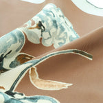 Ekru Kahverengi Yaprak Desenli İpek Eşarp  Mısırlı 1951