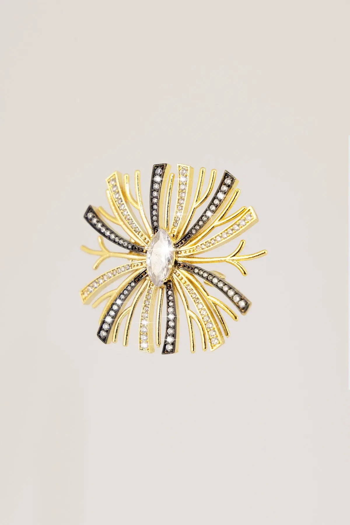 Gold Silver Işıltılı Çiçek Broş  Mısırlı 1951