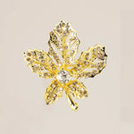 Gold Işıltılı Yaprak Broş  Mısırlı 1951