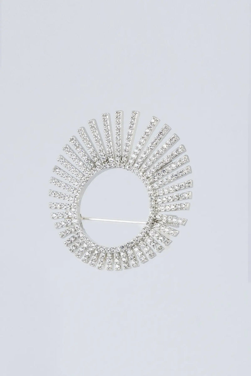 Silver Kristal Işık Çemberi Broş  Mısırlı 1951