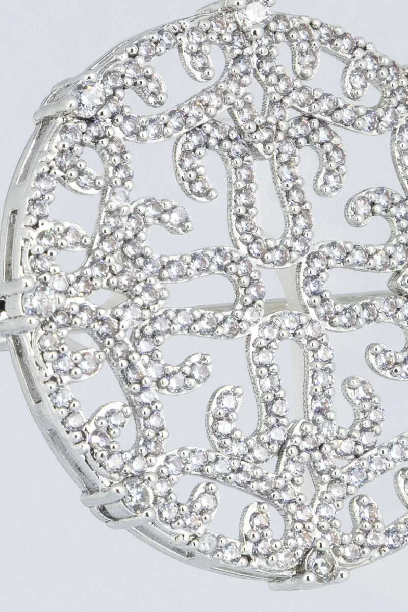 Silver Motifli Kristal Broş  Mısırlı 1951