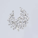 Silver Işıltılı Kristal Çelenk Broş  Mısırlı 1951