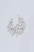 Silver Işıltılı Kristal Çelenk Broş