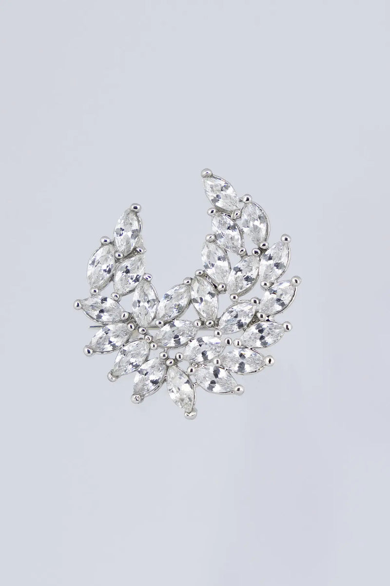 Silver Işıltılı Kristal Çelenk Broş  Mısırlı 1951
