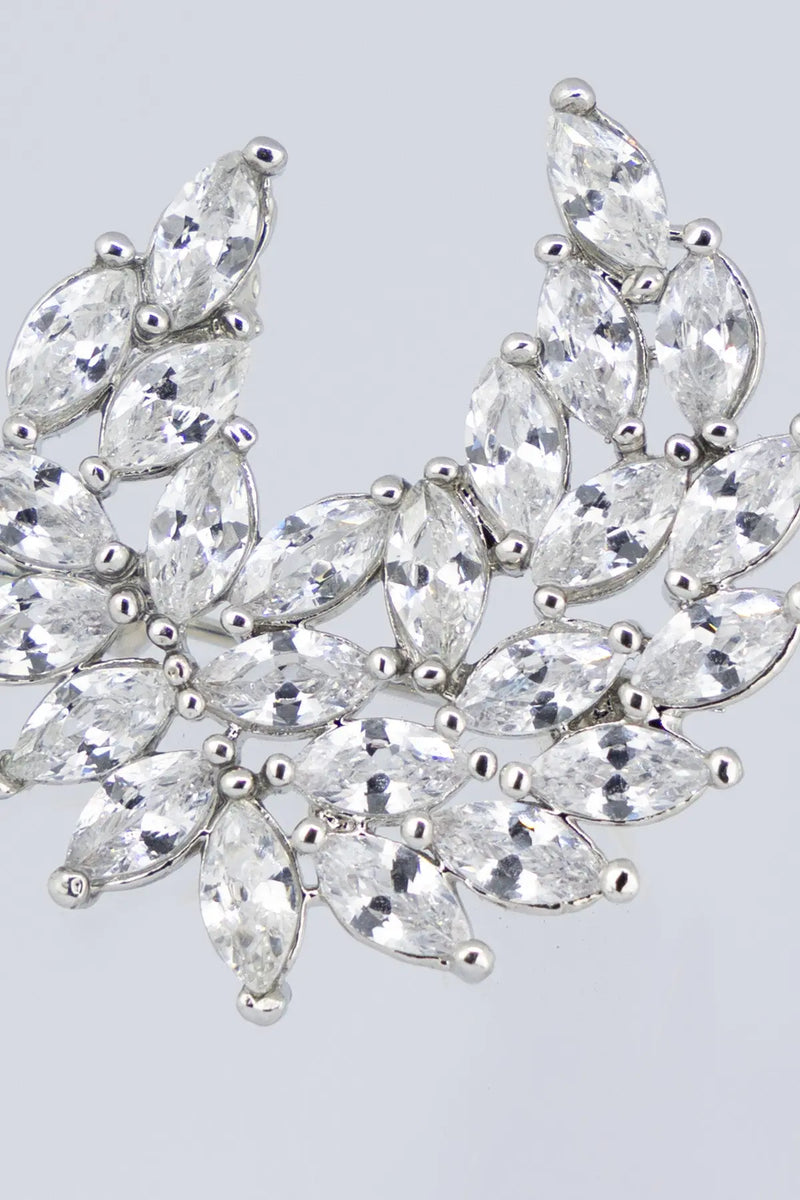 Silver Işıltılı Kristal Çelenk Broş  Mısırlı 1951