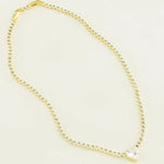 Gold Çerçeveli Taşlı Kalp Detaylı Kolye  Mısırlı 1951