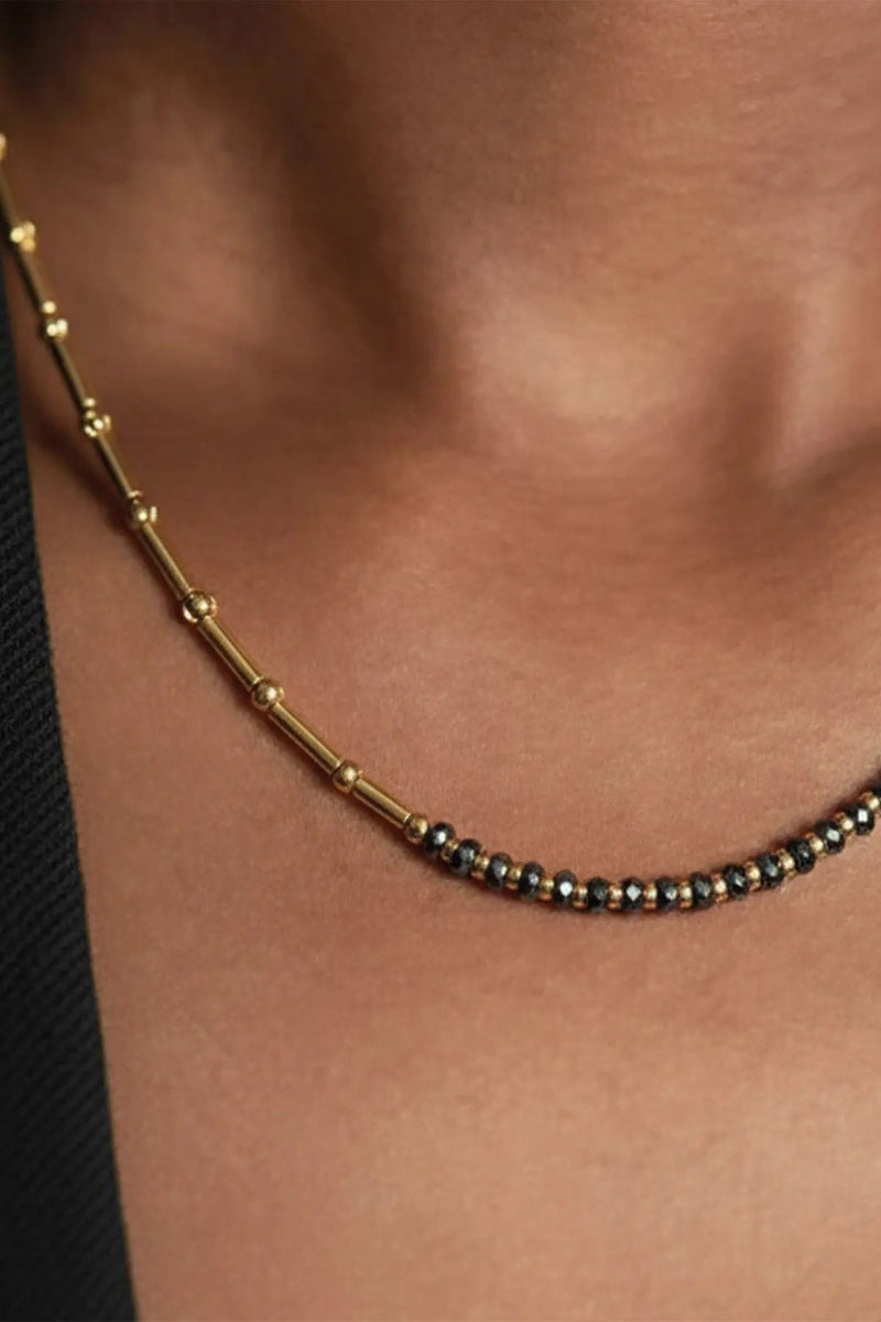 Gold Silver Taş Halkalı Kolye  Mısırlı 1951