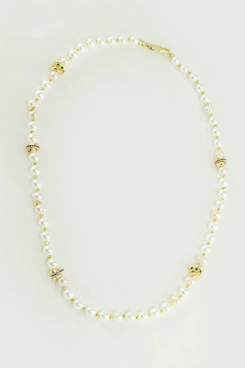 Taş Detaylı İnci Kolye  Mısırlı 1951