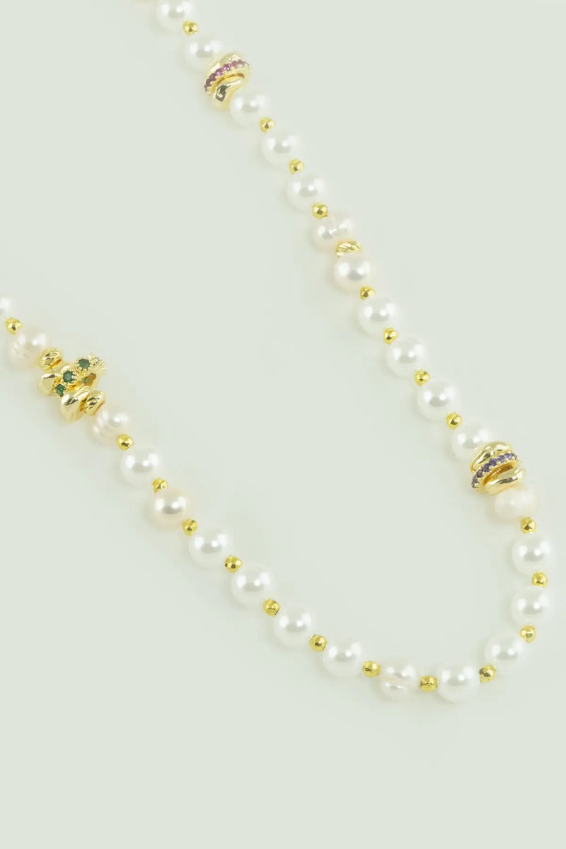 Taş Detaylı İnci Kolye  Mısırlı 1951