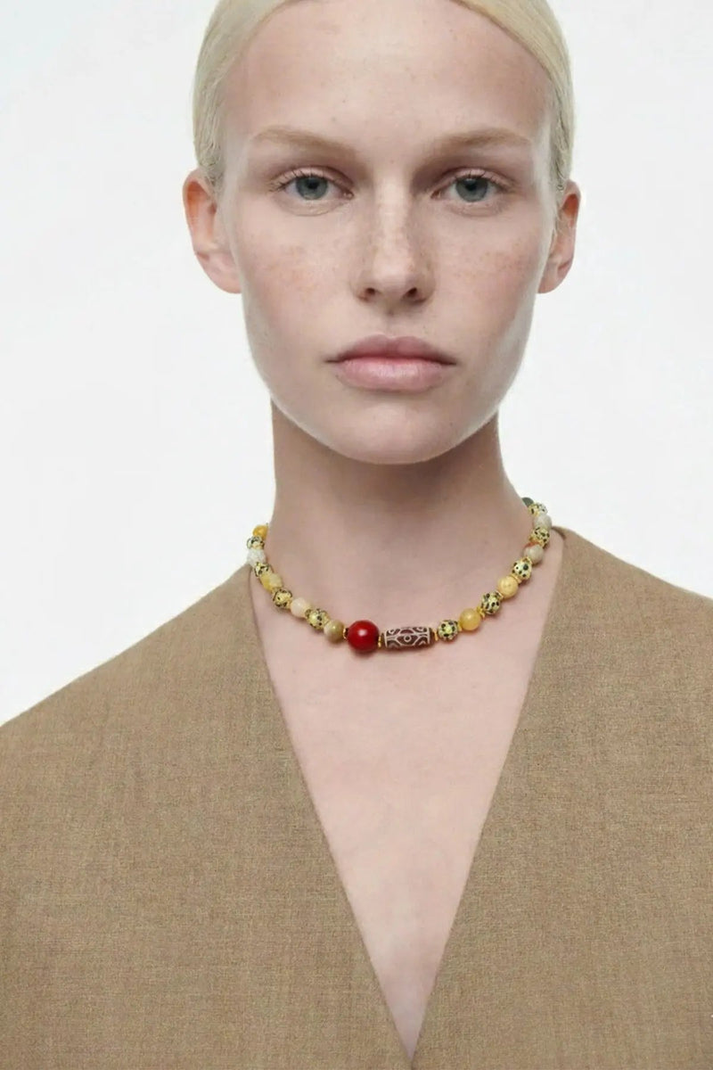 Multicolor Desenli Boncuk Detaylı Kolye  Mısırlı 1951