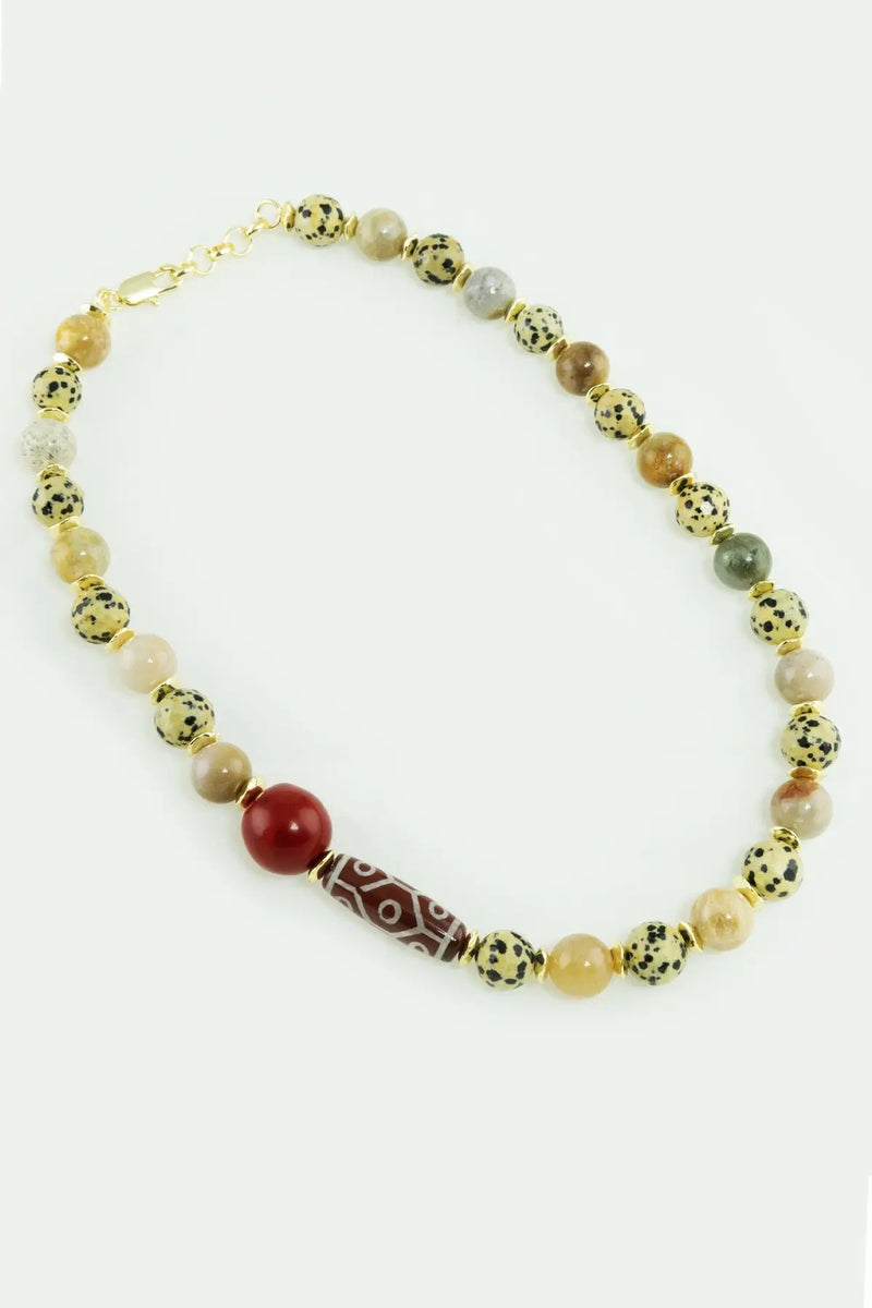 Multicolor Desenli Boncuk Detaylı Kolye  Mısırlı 1951