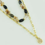 Multicolor Gold Zincirli Doğal Taş Kolye  Mısırlı 1951