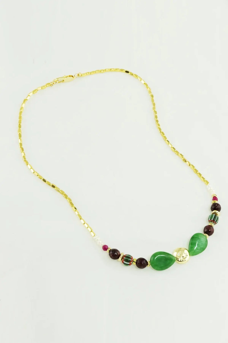 Multicolor Doğal Taş Detaylı Kolye  Mısırlı 1951