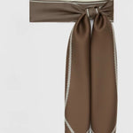 Kahverengi Kenarı Geometrik Desenli İpek Eşarp  Mısırlı 1951