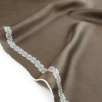 Kahverengi Kenarı Geometrik Desenli İpek Eşarp  Mısırlı 1951