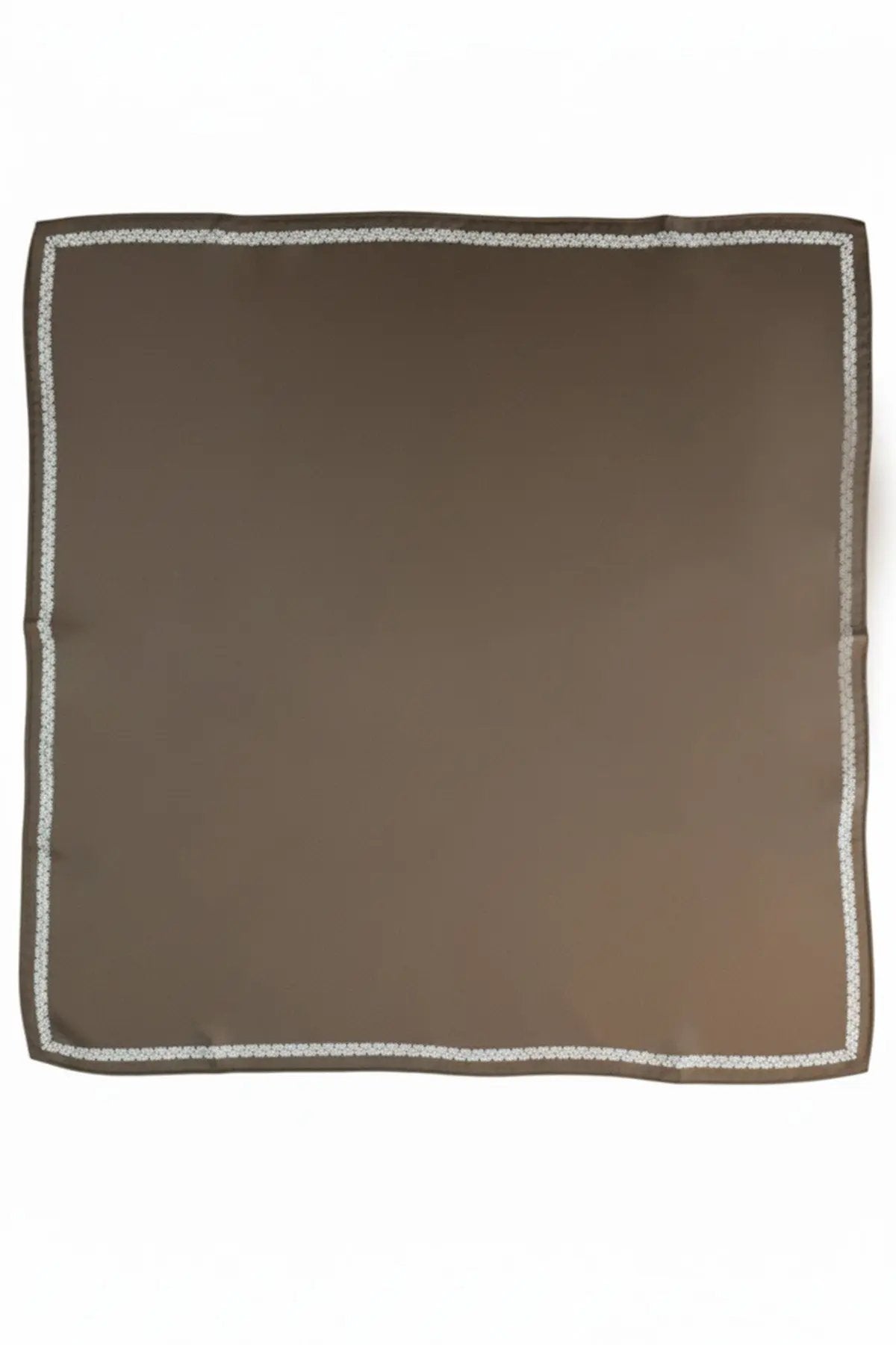 Kahverengi Kenarı Geometrik Desenli İpek Eşarp  Mısırlı 1951