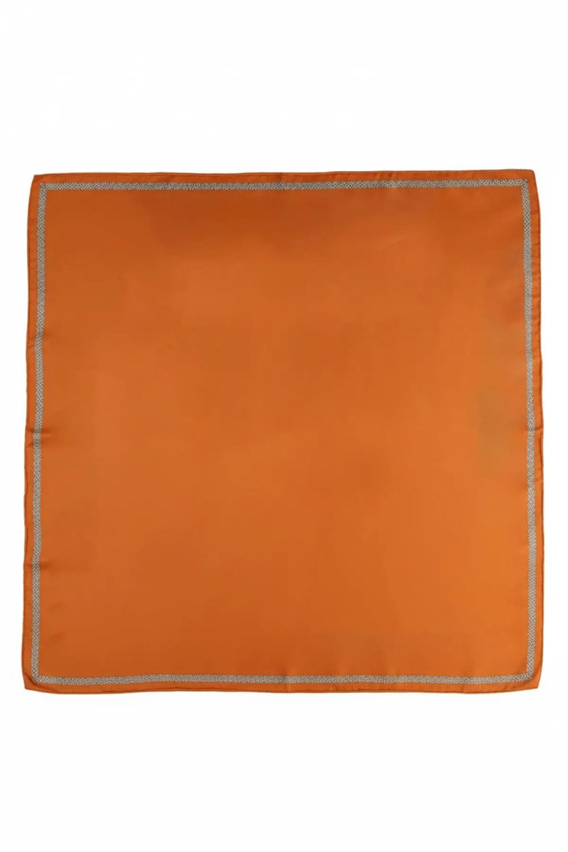 Kiremit Kenarı Geometrik Desenli İpek Eşarp  Mısırlı 1951